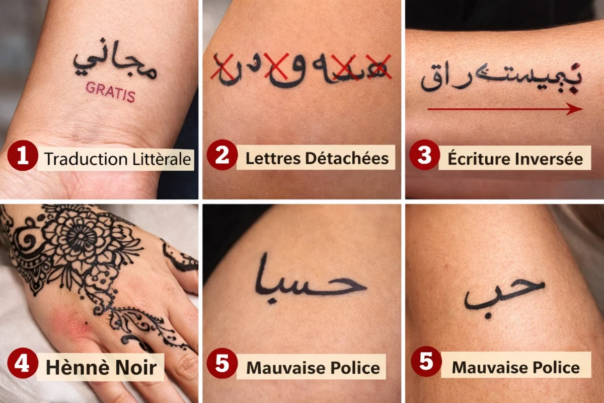Henné, calligraphie arabe, motif peau, style élégant, inspiration tatouage.