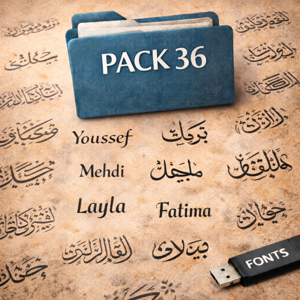 Pack de 36 polices d'écriture Calligraphie